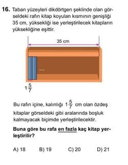 Bu rafa en fazla kaç kitap yerleştirilir?
