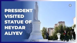 New Monument Honors Heydar Aliyev Near Azerbaijani Embassy