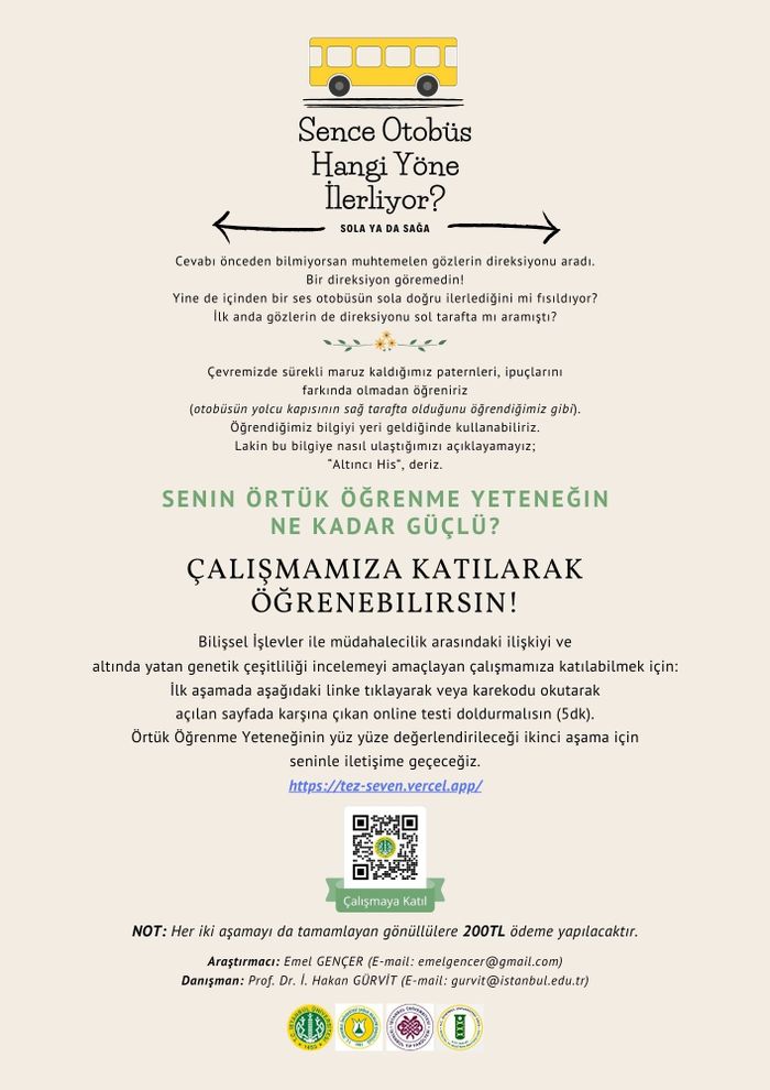 Bilişsel İşlevler - Müdahalecilik - Genetik Parametreleriyle Doktora Çalışması