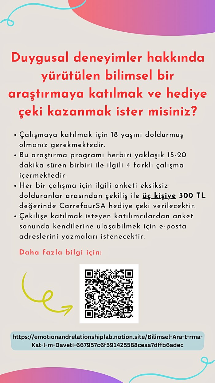 Duygusal Deneyimlere Yönelik Bireysel Farklılıklar Hakkında Araştırma Anketleri