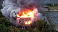 Girl, 14, arrested for arson after blaze destroyed listed mansion