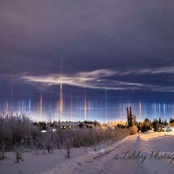  Light Pillars over Alaska 