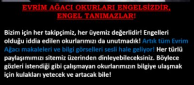 Evrim Ağacı - SESİNİZ OLSUN Sosyal Sorumluluk Projesi