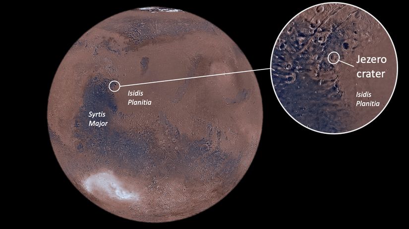 Jezero Krateri, Isidis Planitia adı verilen bir ovanın içerisinde. Bu ova, günümüzden 3.9 milyar yıl önce oluştu ve Mars yüzeyinde oluşan son ova.