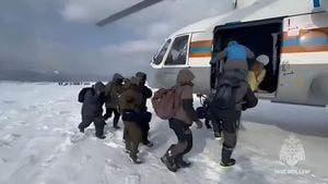 Emergency Rescue Operation For Fishermen On Sakhalin Island