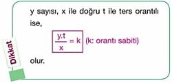 Y sayısı x ile doğru t ile ters orantılı dendiği zaman neden bunu tek bir orantıda alıyoruz?