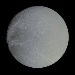 Saturn's Moon Dione in Slight Color