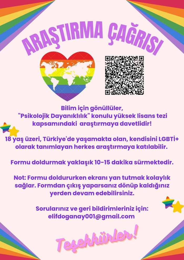 LGBTİ+'lara Yönelik Psikolojik Dayanıklılık Konulu Araştırma Çağrısı