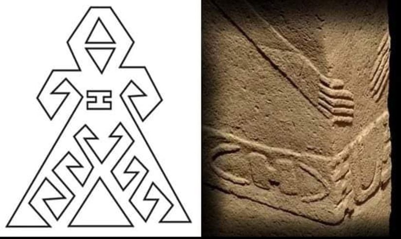 Kilimlerimizdeki Eli Belinde figürü ve Göbeklitepe'deki T taş stel.