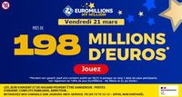 EuroMillions vendredi 21 mars 2025 : 198 millions d’€ à gagner !!! - MaLigue2