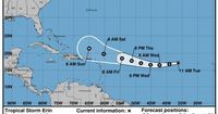Tropical Storm Erin could become the first Atlantic hurricane of the 2025 season