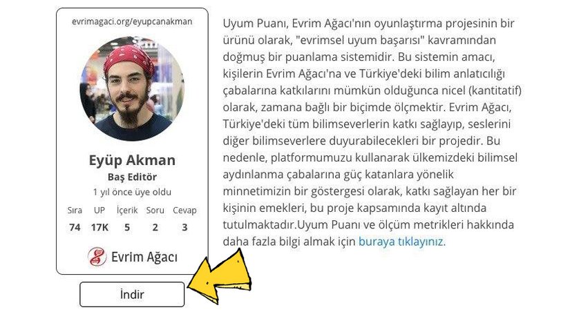 Bu tuşa tıklayarak kartınızı indirebilirsiniz.