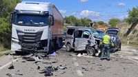 Un fallecido y seis heridos en un accidente de tráfico en la N-240 en Barbastro