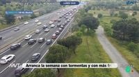 Gran atasco en la M-40 de Madrid por la caída de unas planchas en los túneles del Pardo