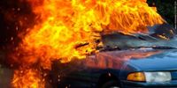 Two arrested after their car crashed and started on fire