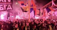 Serbia youth lead thousands on march for weekend rally marking canopy collapse last year, in photos