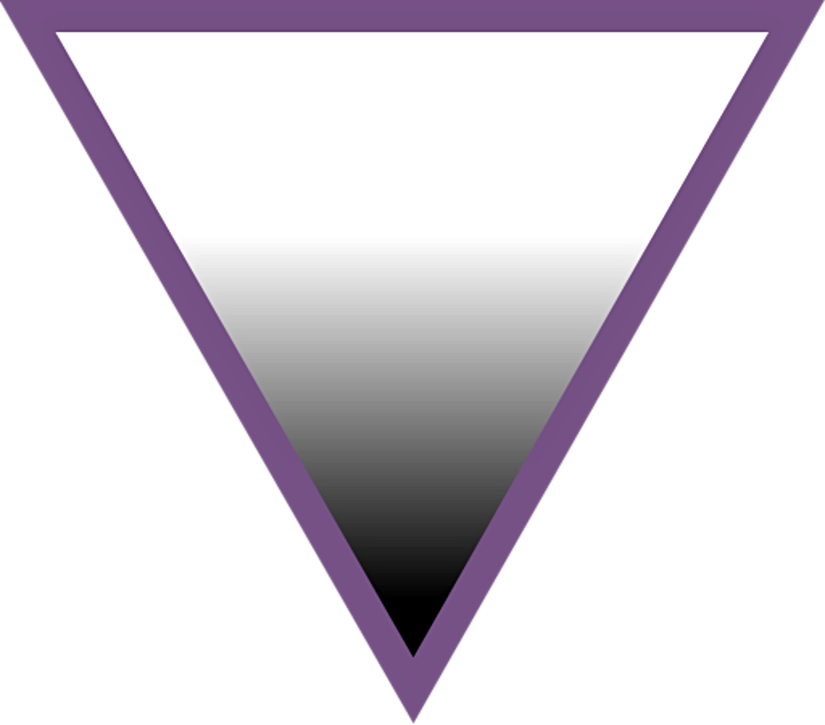 AVEN Üçgeni olarak bilinen ve aseksüelliği tanımlayan grafik. Üçgenin üst kısmı, detaylarını burada izah ettiğimiz Kinsey Skalası'nı, yani insanların her türlü cinsel yöneliminin dağılımını göstermektedir. Üçgenin en altındaki 3. köşe ise, cinsel yönelimin "diğer bir boyutunu" tanımlamaktadır. Üst kenar ile alt köşe arasındaki renk geçişi ise, seksüel ile aseksüel arası geçişi temsil etmektedir.