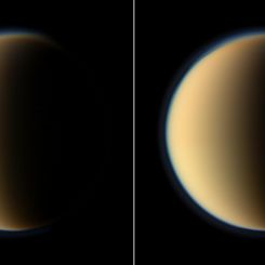 Tethys Behind Titan