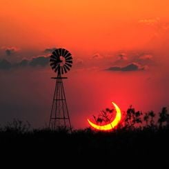 A Partial Solar Eclipse over Texas