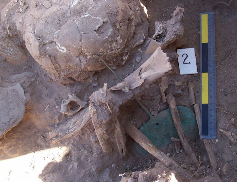 Aynı bölgede bulunan dağınık kalıntılar.