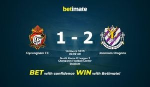 Gyeongnam FC Fights Back For 2-2 Draw Against Jeonnam Dragons