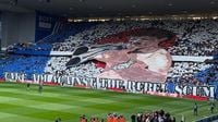 Rangers condemn ‘rebel scum’ banner and bottle throwing at Old Firm game