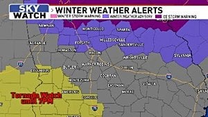 Tornado Watches And Winter Weather Hit Southeast States