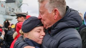 HMS Duncan Returns Home To Portsmouth For Christmas