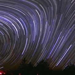 Warped Sky: Star Trails Panorama