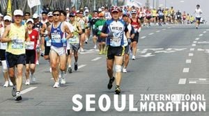 Thousands Run At The 2025 Seoul Marathon