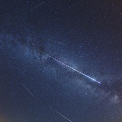 Perseid Meteors and the Milky Way