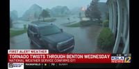Doorbell cam catches brief EF-1 tornado in Benton neighborhood on video