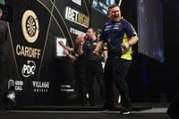 Littler hits nine-darter on way to solidifying Premier League top spot in Cardiff