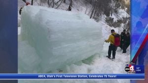 Falling Ice Smashes Balcony During Storm