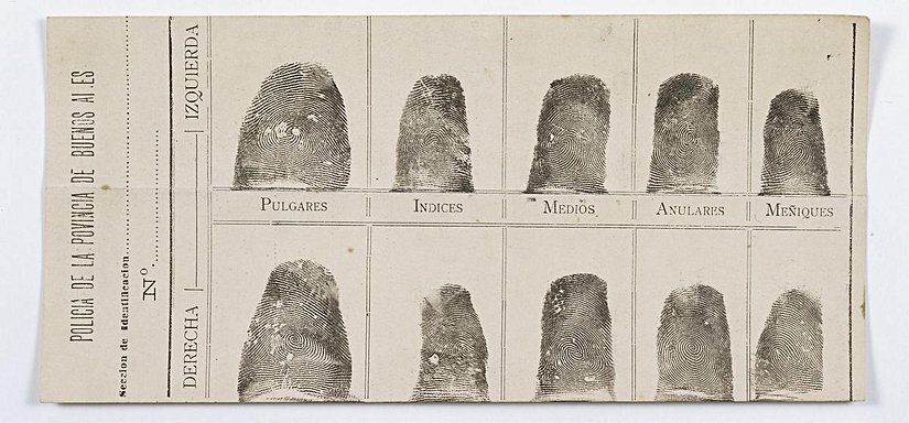 Fingerprint card, Francisca Rojas, 1892