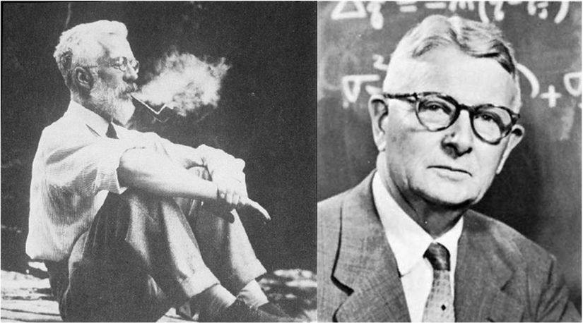 Ronald Fisher (1890-1962) solda, Sewall Wright (1889-1988) sağda...