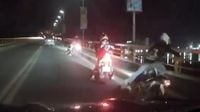 Moment motorcyclists sway on shaking bridge after Philippines quake
