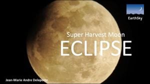 Super Harvest Moon Stuns Skywatchers And Shines Brightly During Eclipse