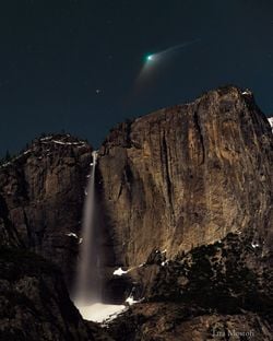 ZTF Kuyruklu Yıldızı, Yosemite Şelalesi'nin Üstünde