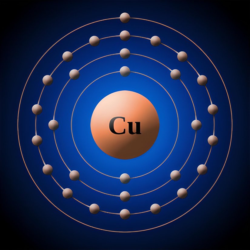 Bakır atomu (Son yörüngeye dikkat)