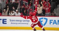Larkin and Finne each score twice, lift surging Red Wings to a 4-2 win over Oilers