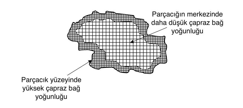 Yüzey çapraz bağlı süper emici parçacık