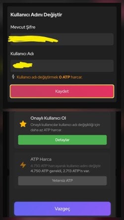 Evrim Ağacında kullanıcı adımı ilk kez değiştirmek istememe rağmen 5000 ATP istiyor bunu nasıl çözebilirim?