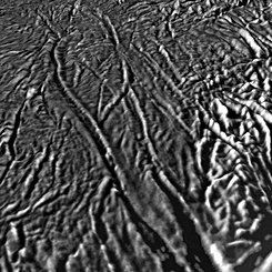 Close Up of Enceladus' Tiger Stripes