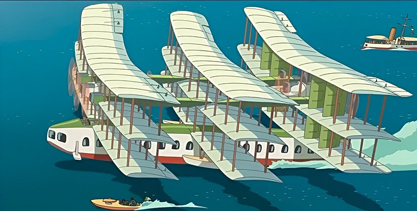 Rüzgar Yükseliyor filminden alınmış ekran alıntısı