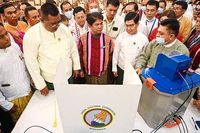 Myanmar junta sets election date of Dec. 28 - Taipei Times