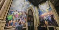 A massive mural honoring NYC immigrants now fills the entrance to St. Patrick's Cathedral