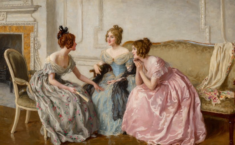 Charles Haigh-Wood'un Dedikodu (İng. "Gossip") adlı tablosu.