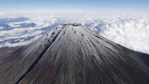 Mount Fuji Delays Snowcap Marks Record Fall