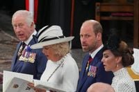 King and Starmer join veterans at service to mark 80th anniversary of VE Day